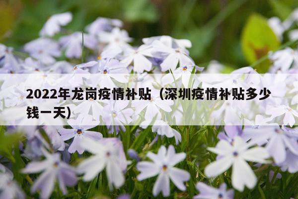 2022年龙岗疫情补贴（深圳疫情补贴多少钱一天）