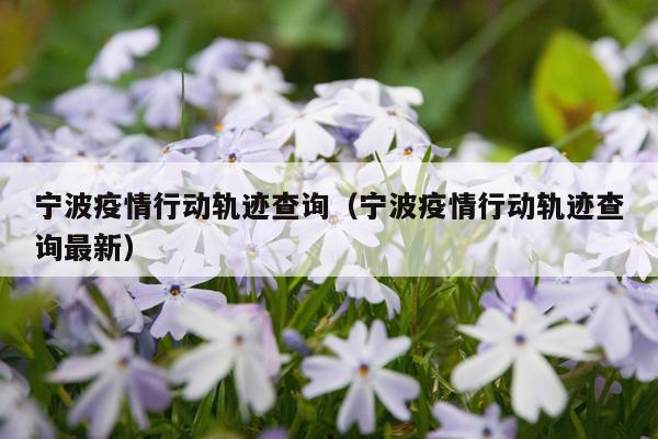 宁波疫情行动轨迹查询（宁波疫情行动轨迹查询最新）