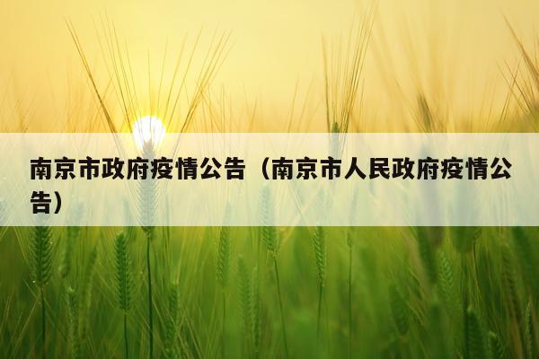 南京市政府疫情公告（南京市人民政府疫情公告）