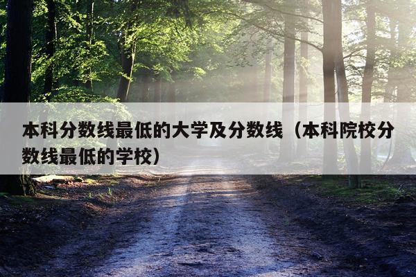 本科分数线最低的大学及分数线（本科院校分数线最低的学校）
