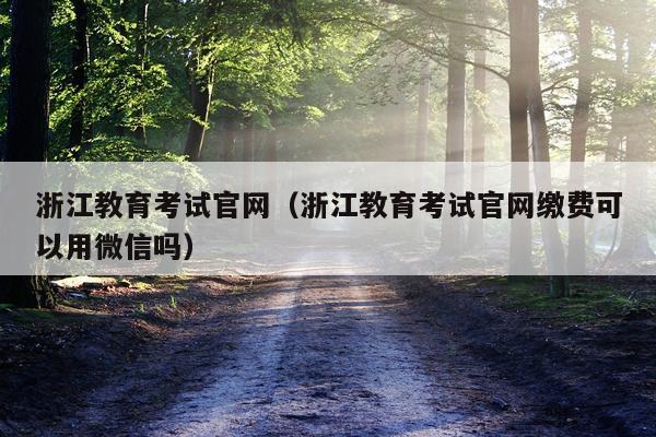 浙江教育考试官网（浙江教育考试官网缴费可以用微信吗）