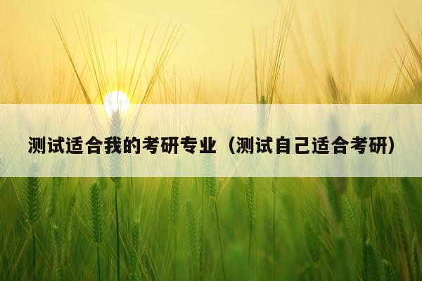 测试适合我的考研专业（测试自己适合考研）