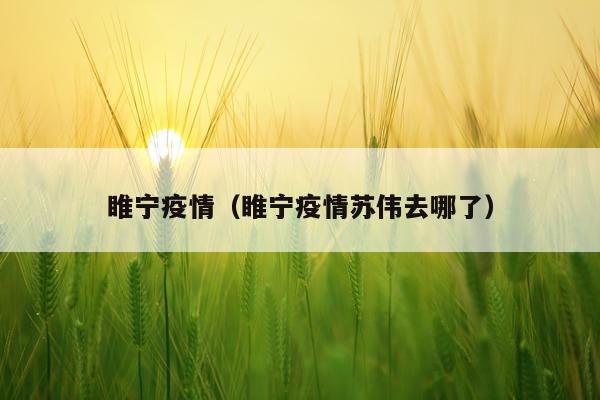 睢宁疫情（睢宁疫情苏伟去哪了）