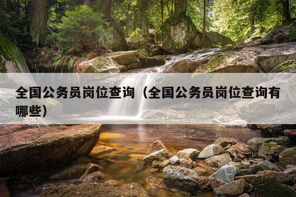 全国公务员岗位查询（全国公务员岗位查询有哪些）