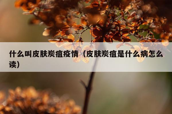 什么叫皮肤炭疽疫情（皮肤炭疽是什么病怎么读）