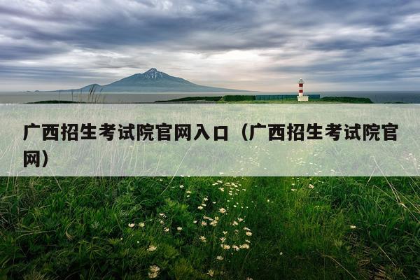 广西招生考试院官网入口（广西招生考试院官网）