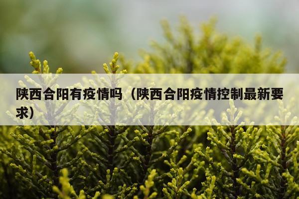 陕西合阳有疫情吗（陕西合阳疫情控制最新要求）