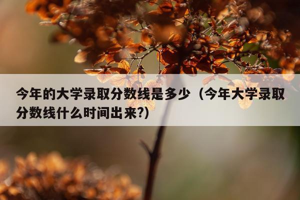 今年的大学录取分数线是多少（今年大学录取分数线什么时间出来?）